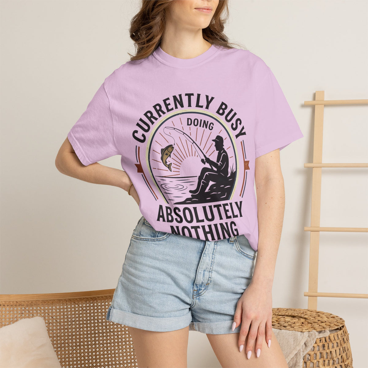 T-Shirt — Currently Busy Doing Absolutely Nothing Fishing Graphic