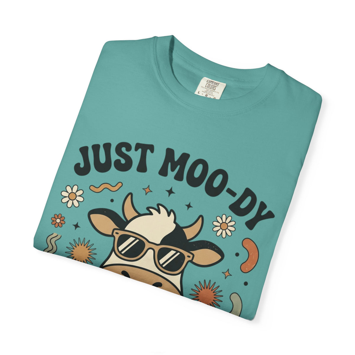 Just Moo-dy Cow T-Shirt — Cute Retro Cow Graphic Tee