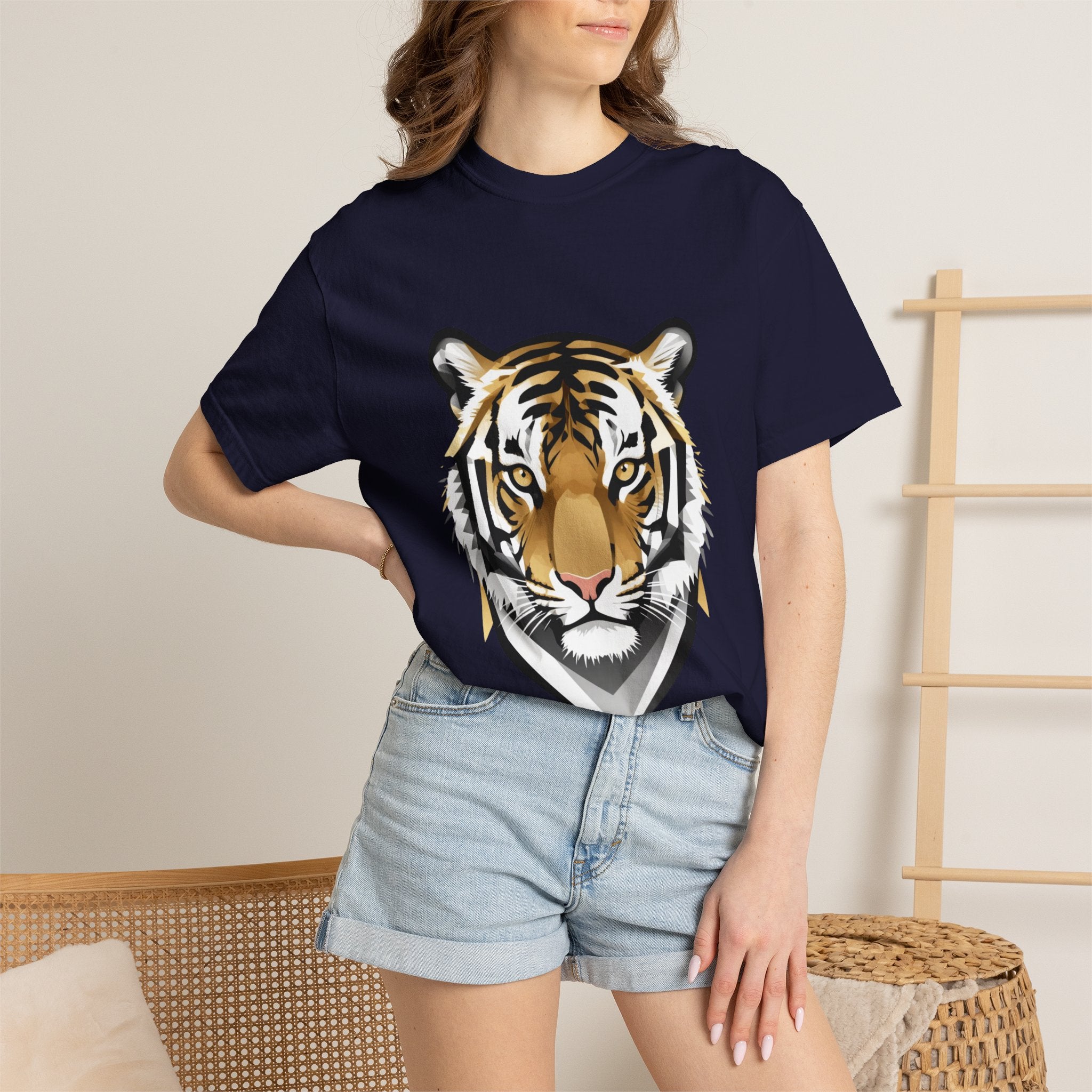 Tiger Head Graphic T-Shirt — Bold Wildlife Tee for Men & Women