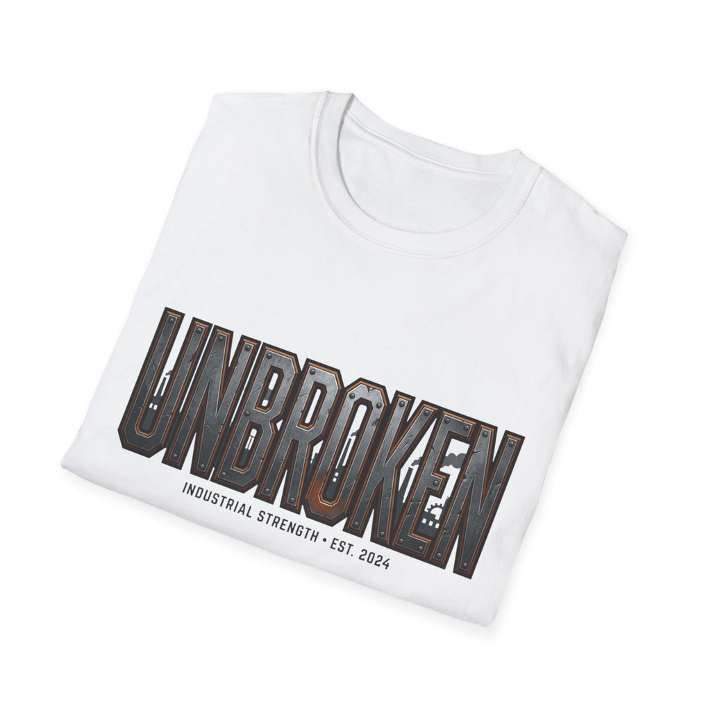 Unbroken Industrial Strength Graphic T‑Shirt — 'UNBROKEN' Bold Chest Design