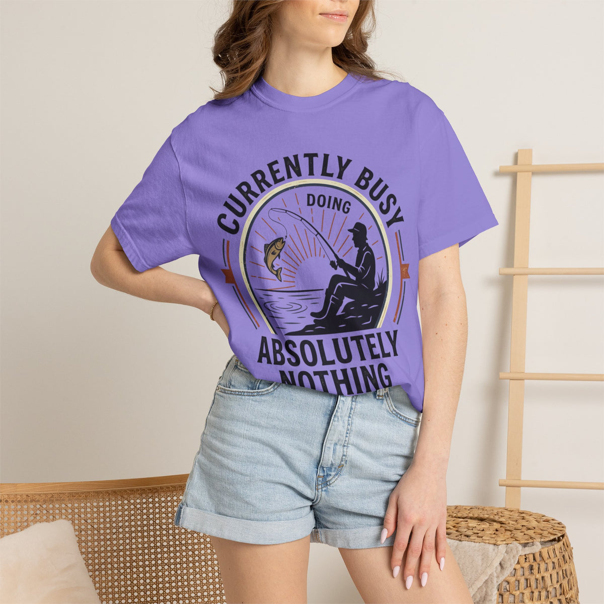 T-Shirt — Currently Busy Doing Absolutely Nothing Fishing Graphic