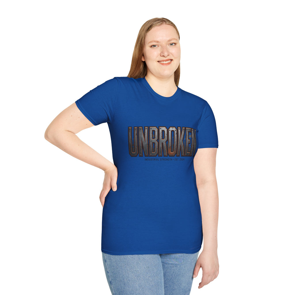 Unbroken Industrial Strength Graphic T‑Shirt — 'UNBROKEN' Bold Chest Design