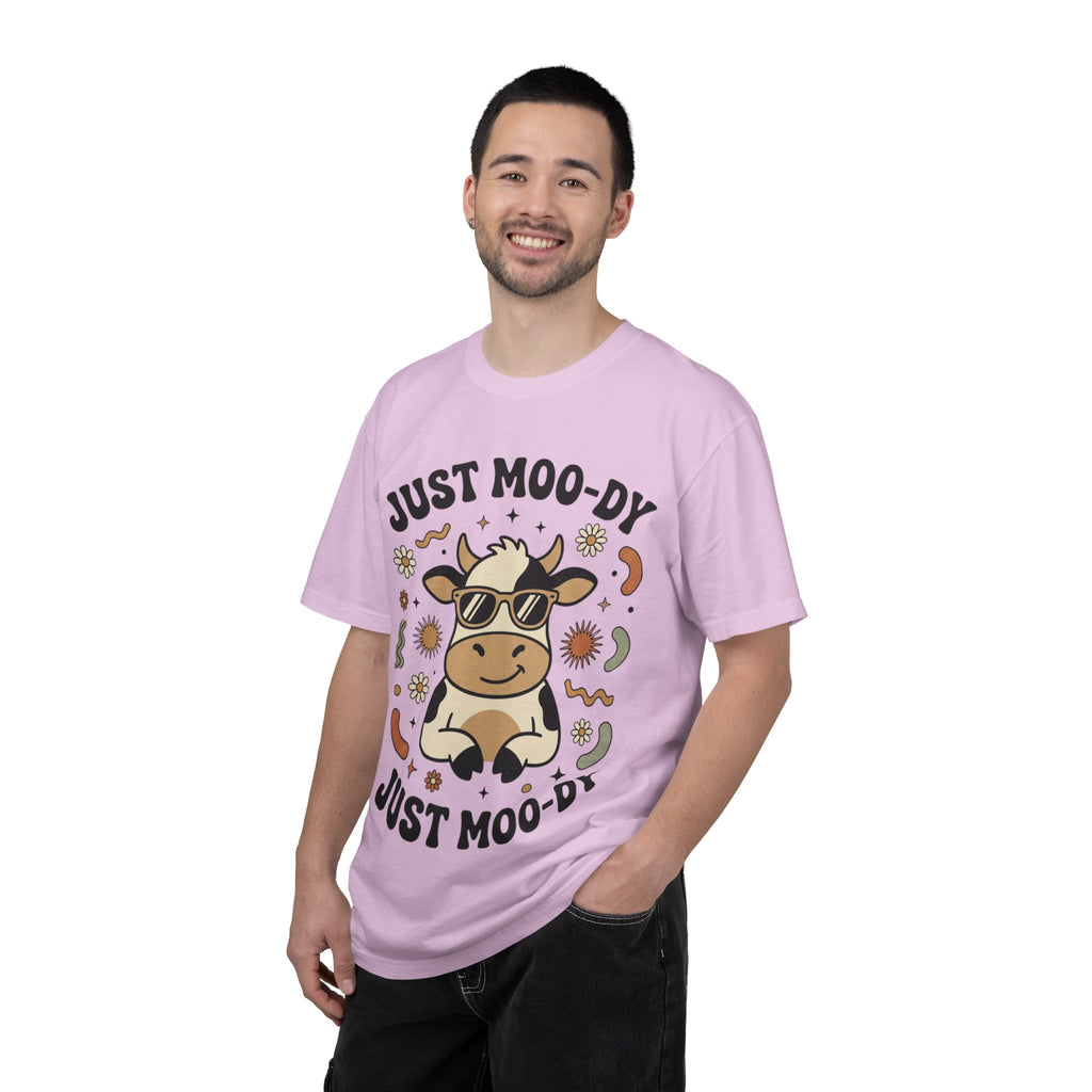 Just Moo-dy Cow T-Shirt — Cute Retro Cow Graphic Tee