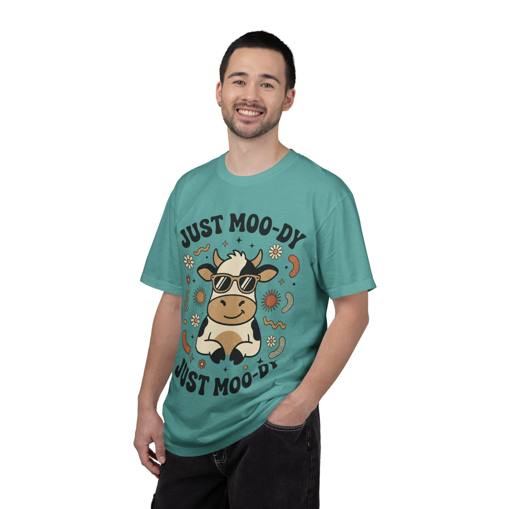 Just Moo-dy Cow T-Shirt — Cute Retro Cow Graphic Tee