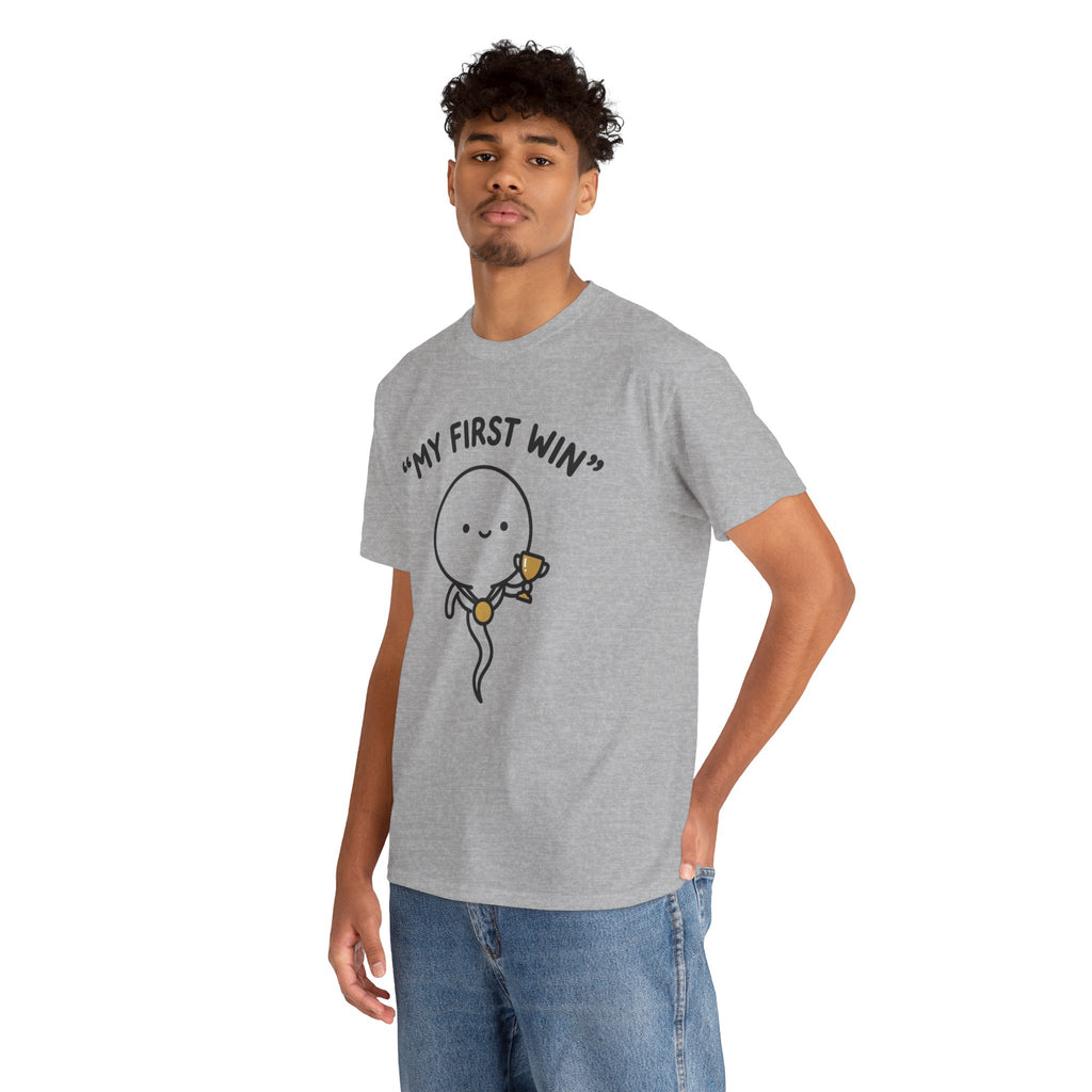 My First Win T-Shirt — Cute Sperm Trophy Graphic Tee