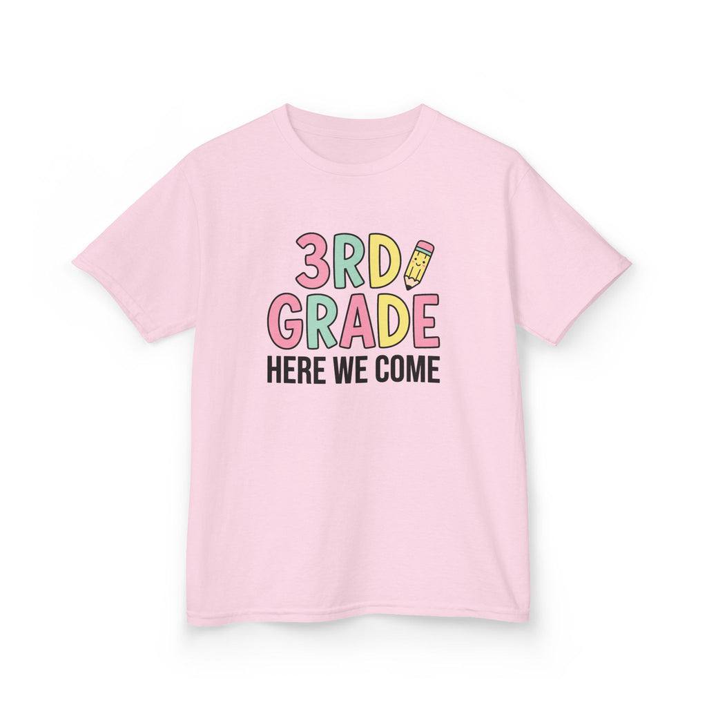 3rd Grade Here We Come Kids T‑Shirt — Back to School Cute Pencil Design
