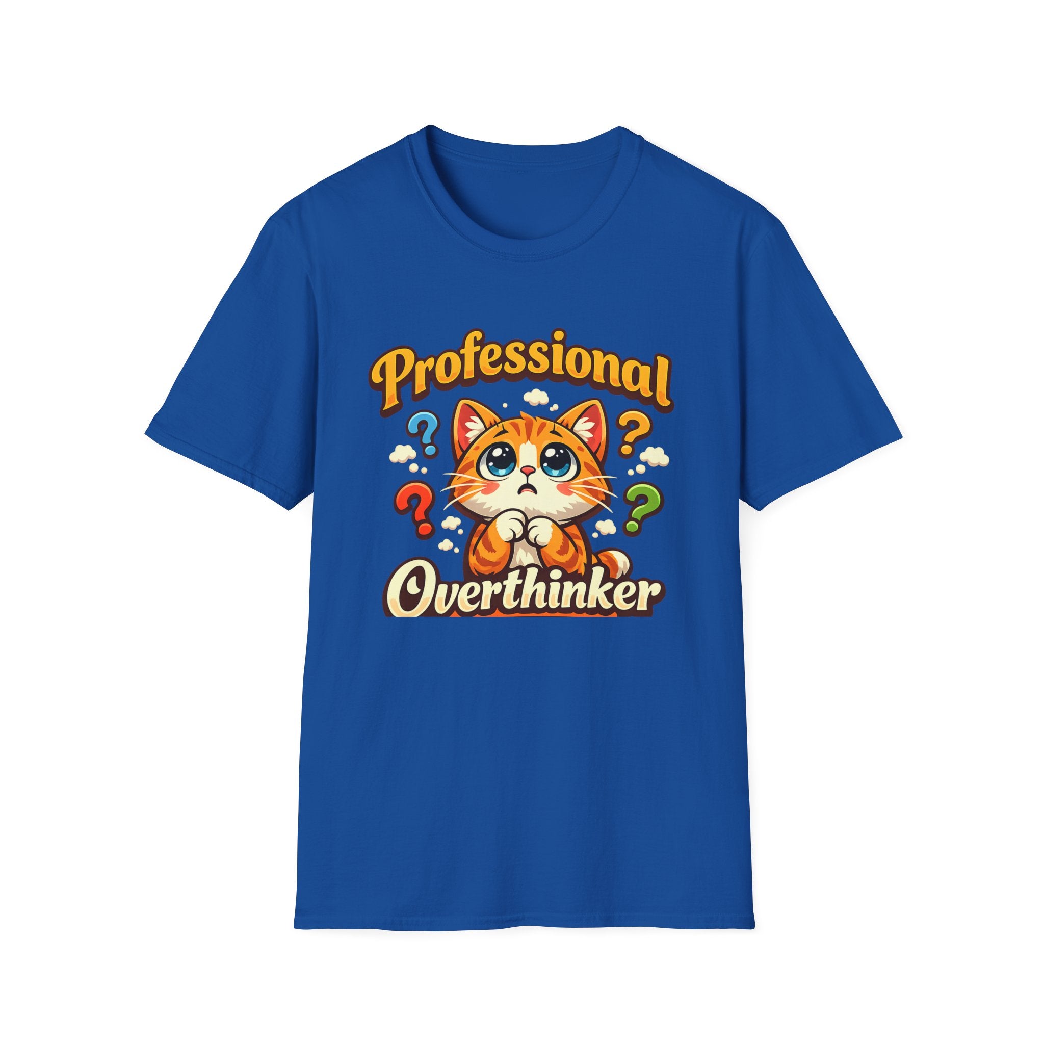 T-Shirt — "Professional Overthinker" Cute Cat Graphic