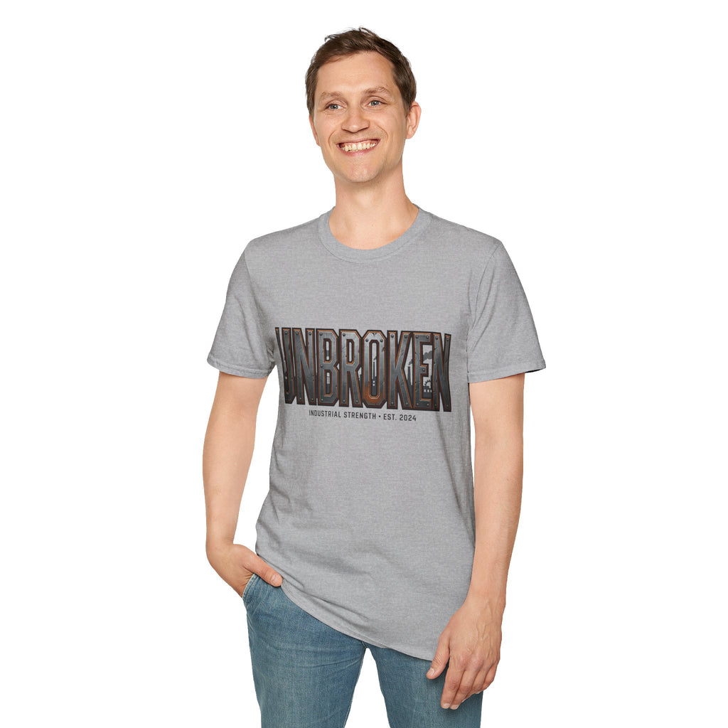 Unbroken Industrial Strength Graphic T‑Shirt — 'UNBROKEN' Bold Chest Design