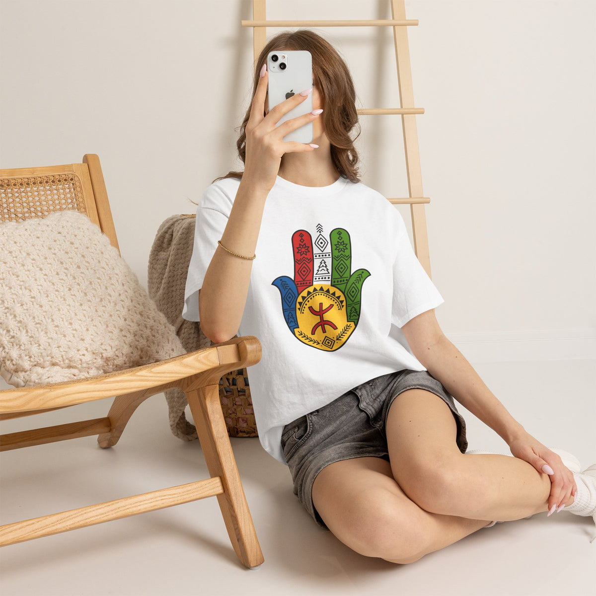 Hamsa Hand T-Shirt — Colorful Ethiopian Symbol Protection Tee