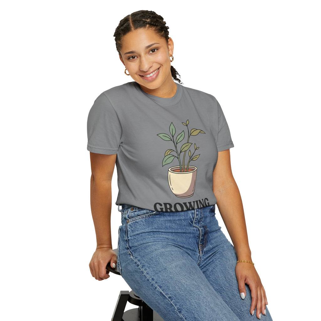 Growing Through It Plant Tee — Self Growth Graphic T-Shirt