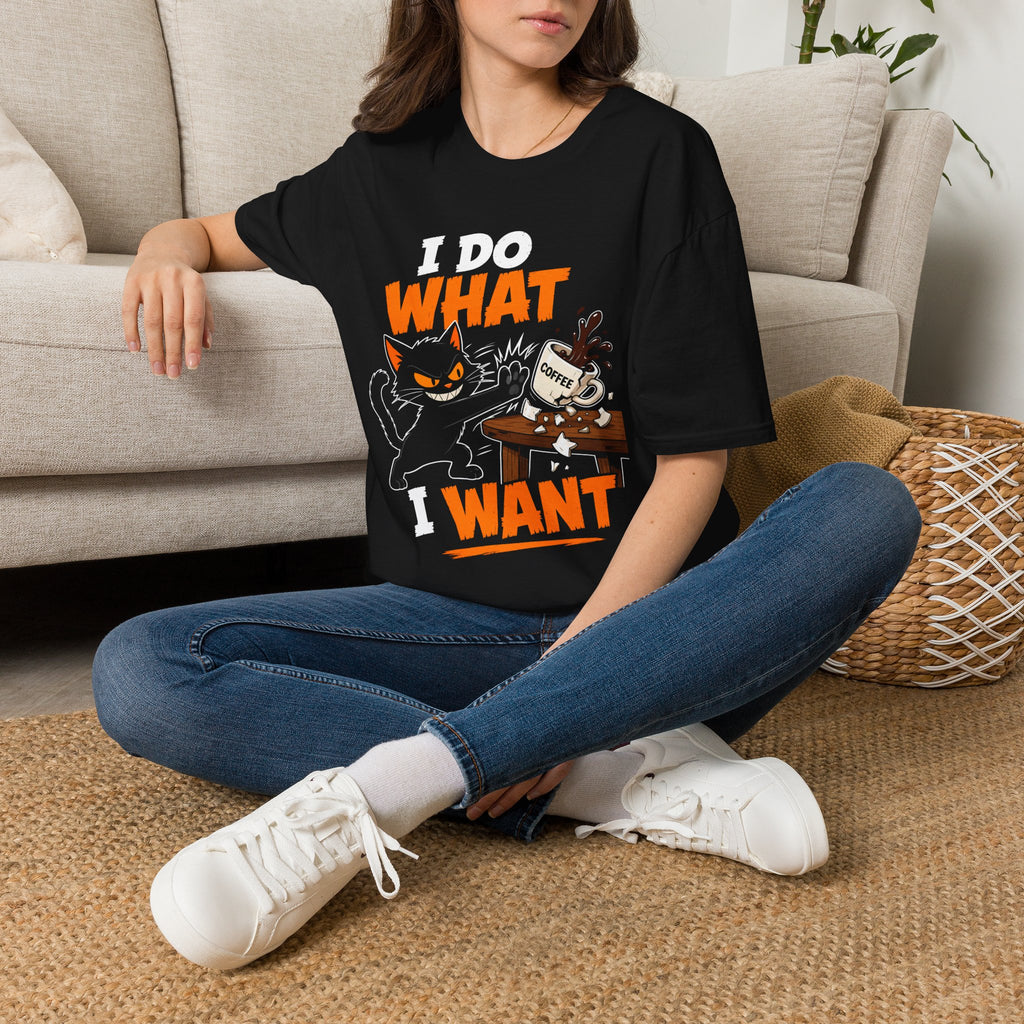 I Do What I Want Cat T-Shirt — Funny Coffee Lover Graphic Tee