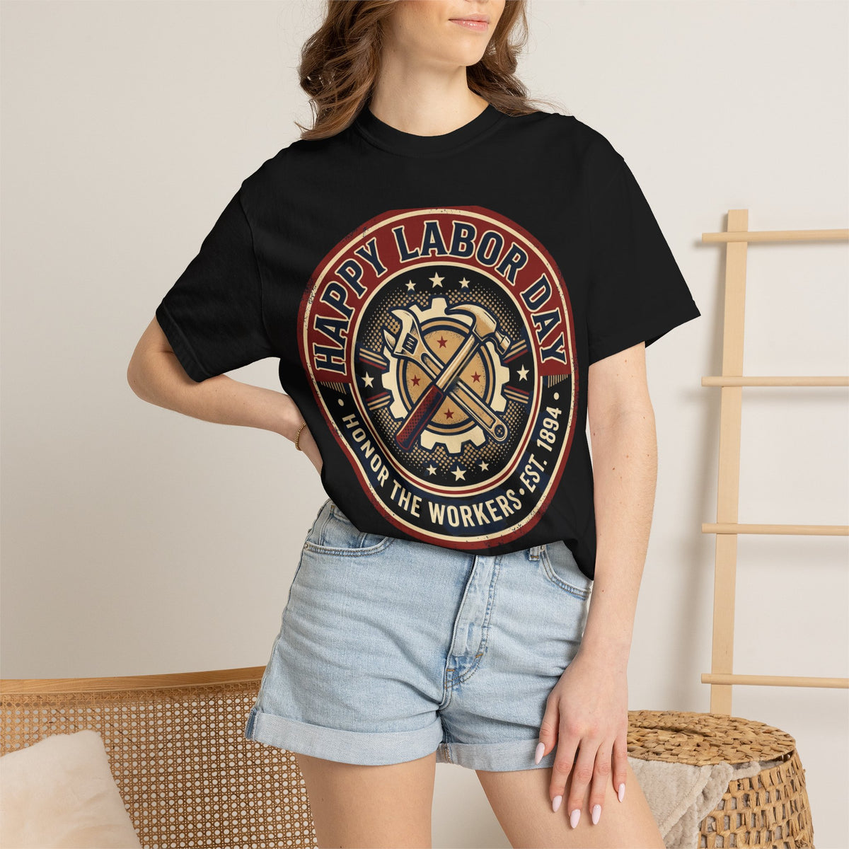 Labor Day T-Shirt — "Happy Labor Day: Honor the Workers" Vintage Workwear Tee