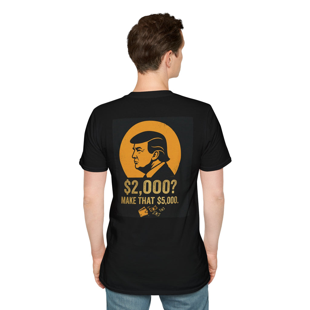Retro Political Portrait Tee — "2,000? Make That 5,000" Graphic T-Shirt