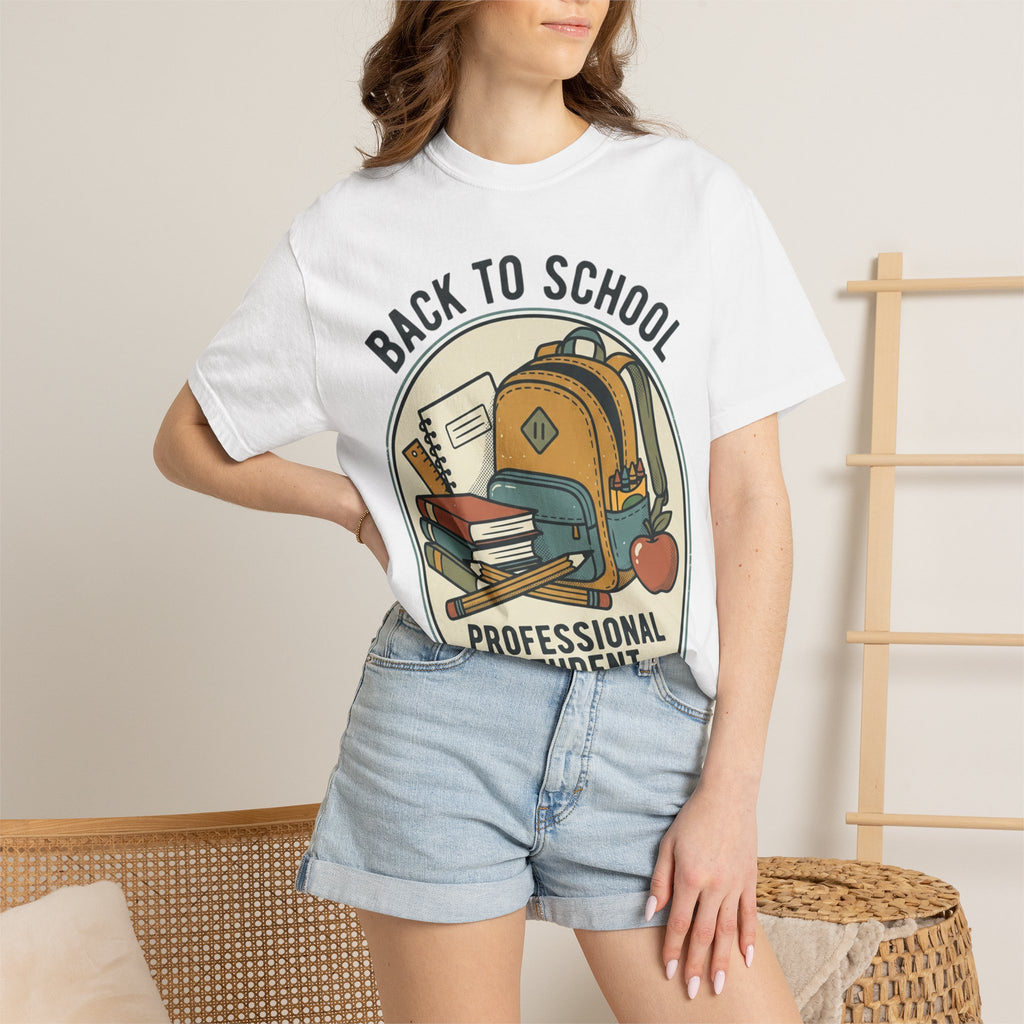 Back to School 'Professional Student' T-Shirt — Backpack & Books Graphic