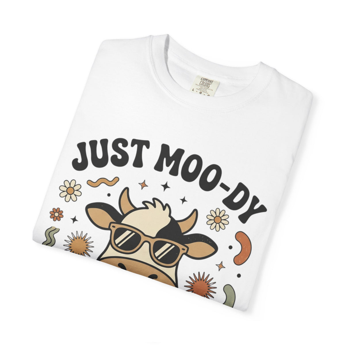 Just Moo-dy Cow T-Shirt — Cute Retro Cow Graphic Tee