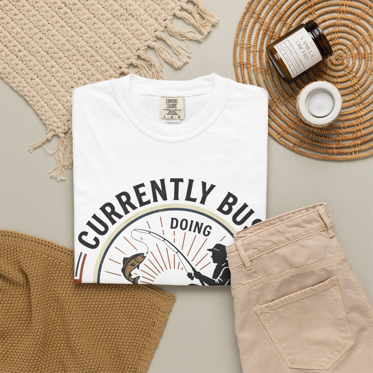 T-Shirt — Currently Busy Doing Absolutely Nothing Fishing Graphic