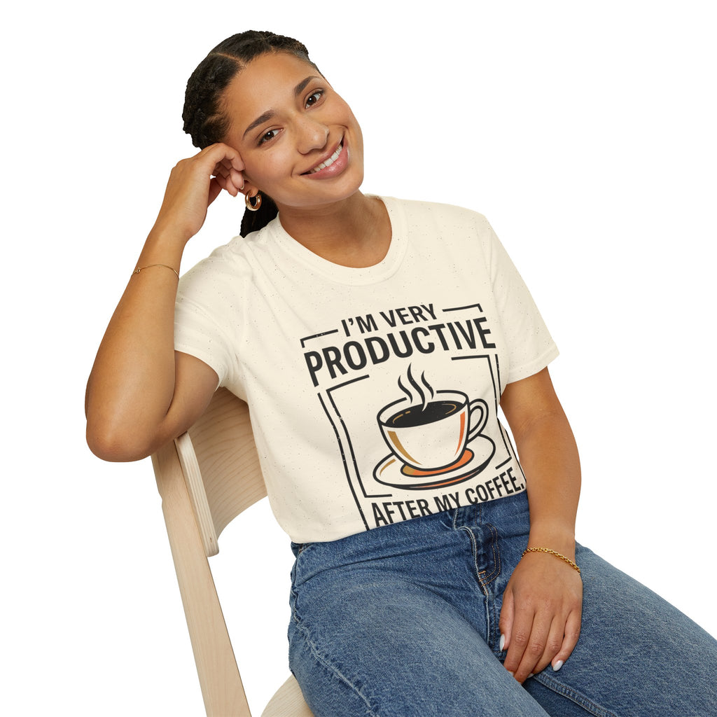 Coffee T-Shirt — "I'm Very Productive After My Coffee... Sometimes"