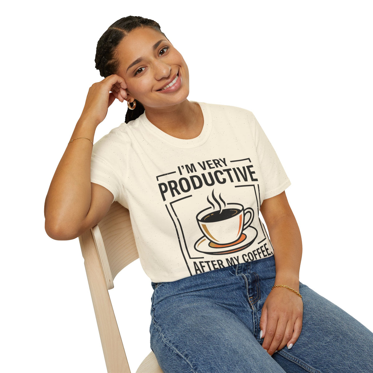 Coffee T-Shirt — "I'm Very Productive After My Coffee... Sometimes"
