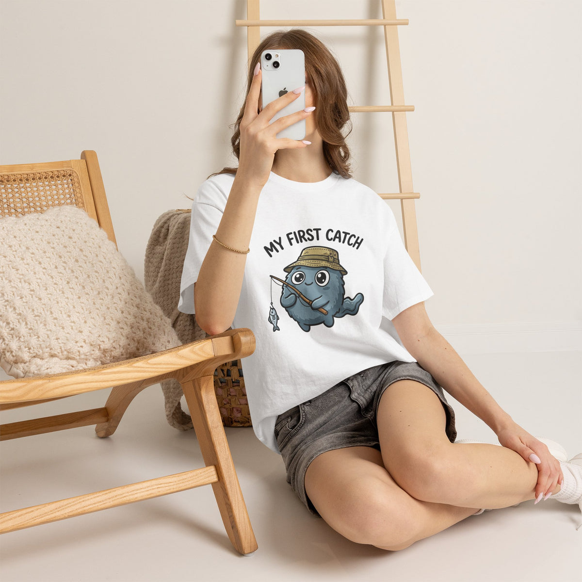 T-Shirt — "My First Catch" Cute Baby Narwhal Fishing Tee