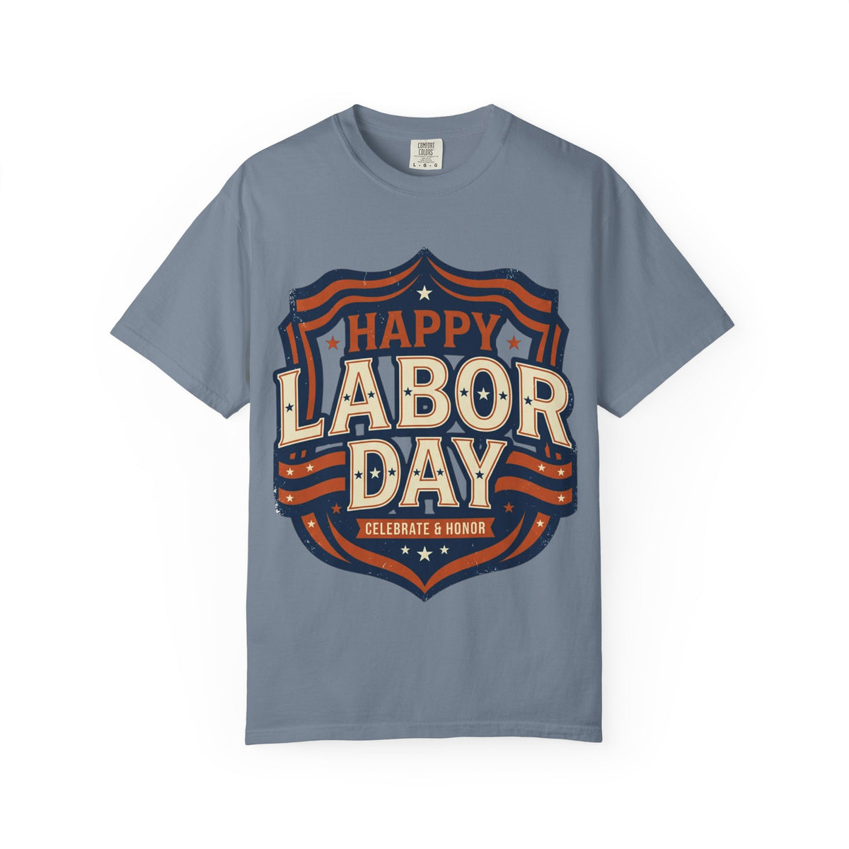 Happy Labor Day 'Celebrate & Honor' Shield Graphic T-Shirt