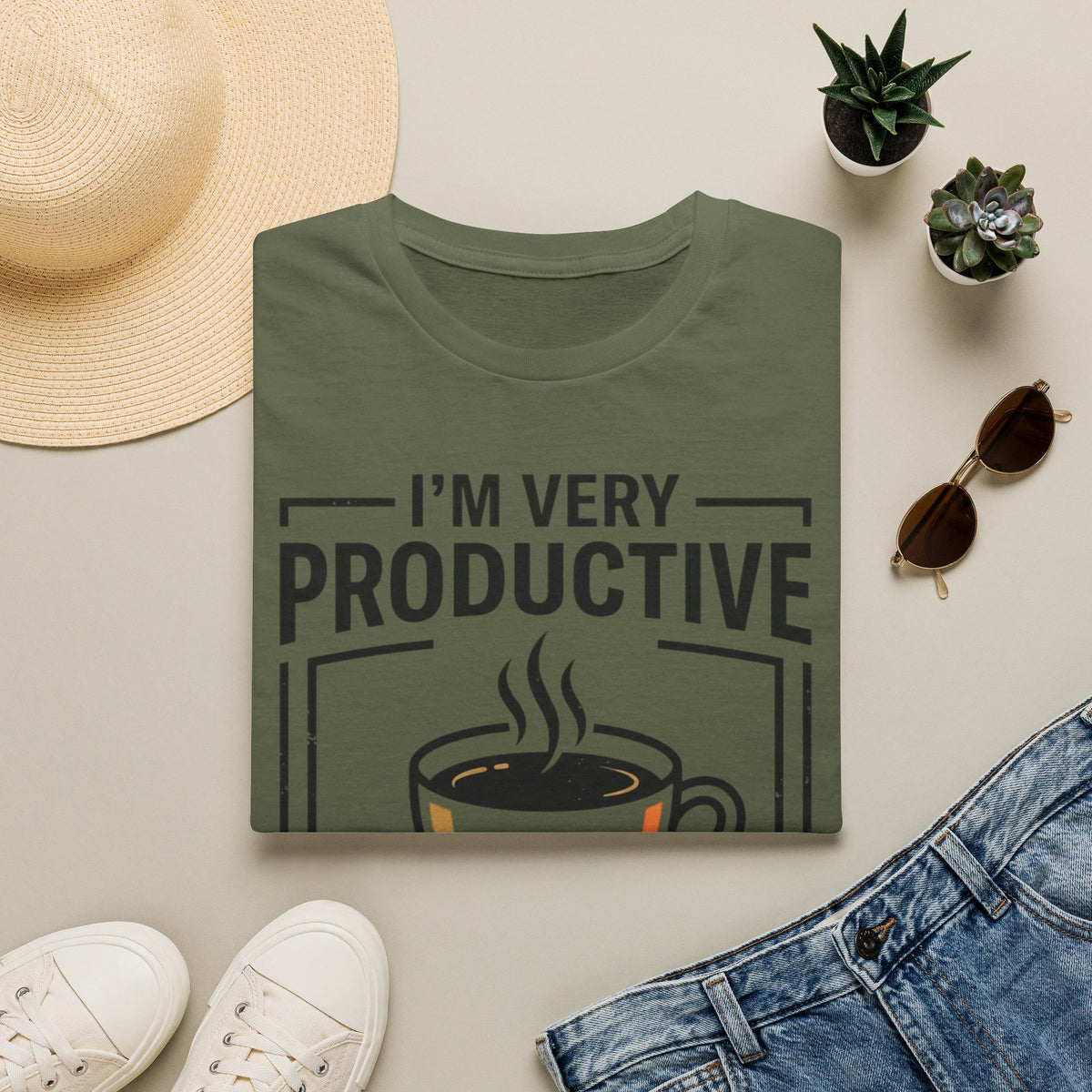 Coffee T-Shirt — "I'm Very Productive After My Coffee... Sometimes"