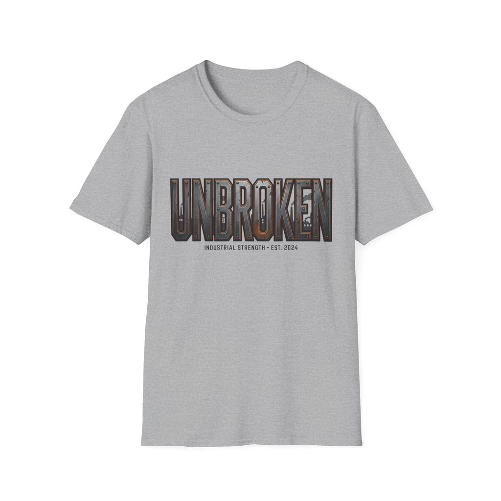 Unbroken Industrial Strength Graphic T‑Shirt — 'UNBROKEN' Bold Chest Design
