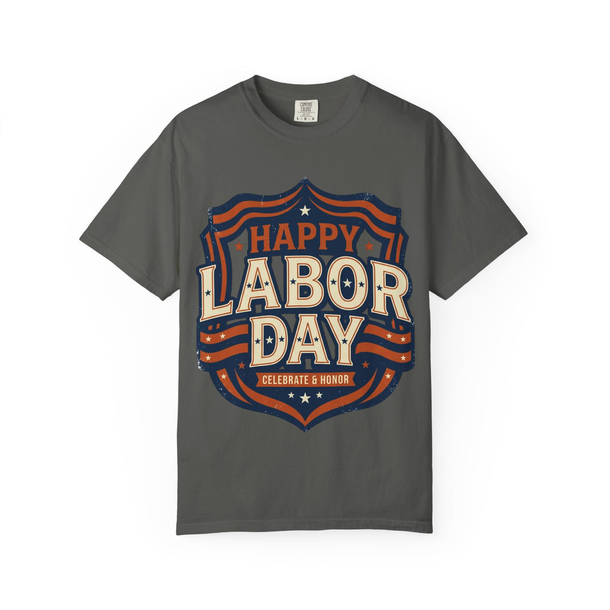 Happy Labor Day 'Celebrate & Honor' Shield Graphic T-Shirt