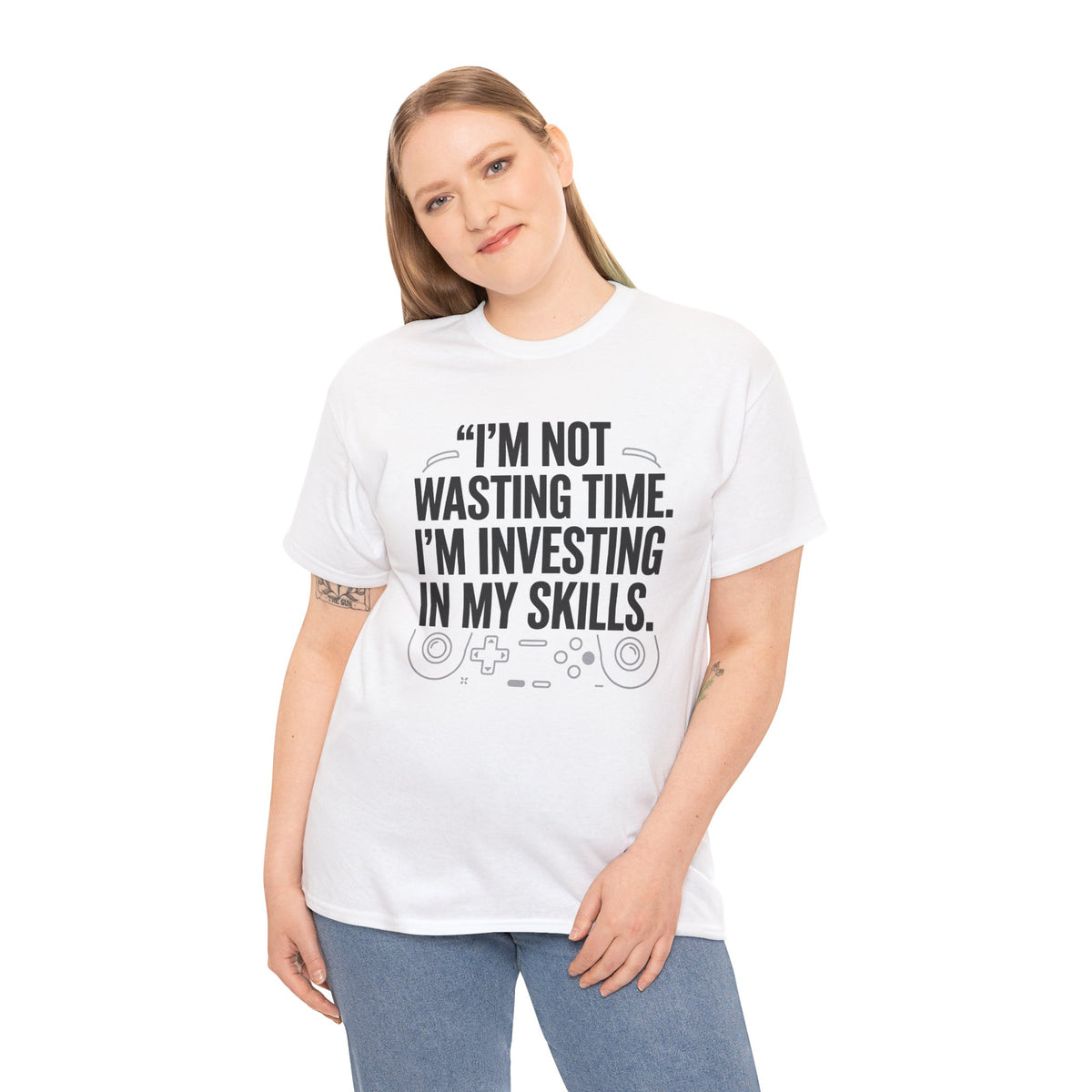 Gaming Tee - "I'm Not Wasting Time, I'm Investing In My Skills" Motivational Gamer T-Shirt