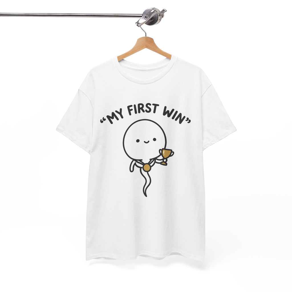 My First Win T-Shirt — Cute Sperm Trophy Graphic Tee