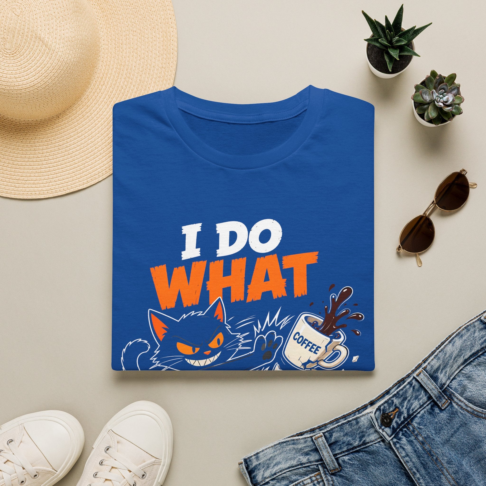 I Do What I Want Cat T-Shirt — Funny Coffee Lover Graphic Tee