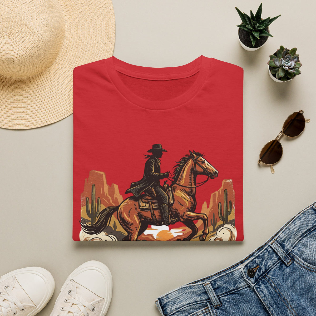 Wild Frontier Cowboy T-Shirt — Western Rider Graphic Tee