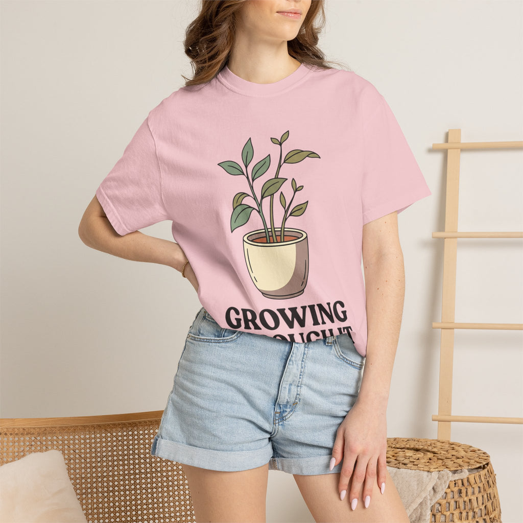 Growing Through It Plant Tee — Self Growth Graphic T-Shirt