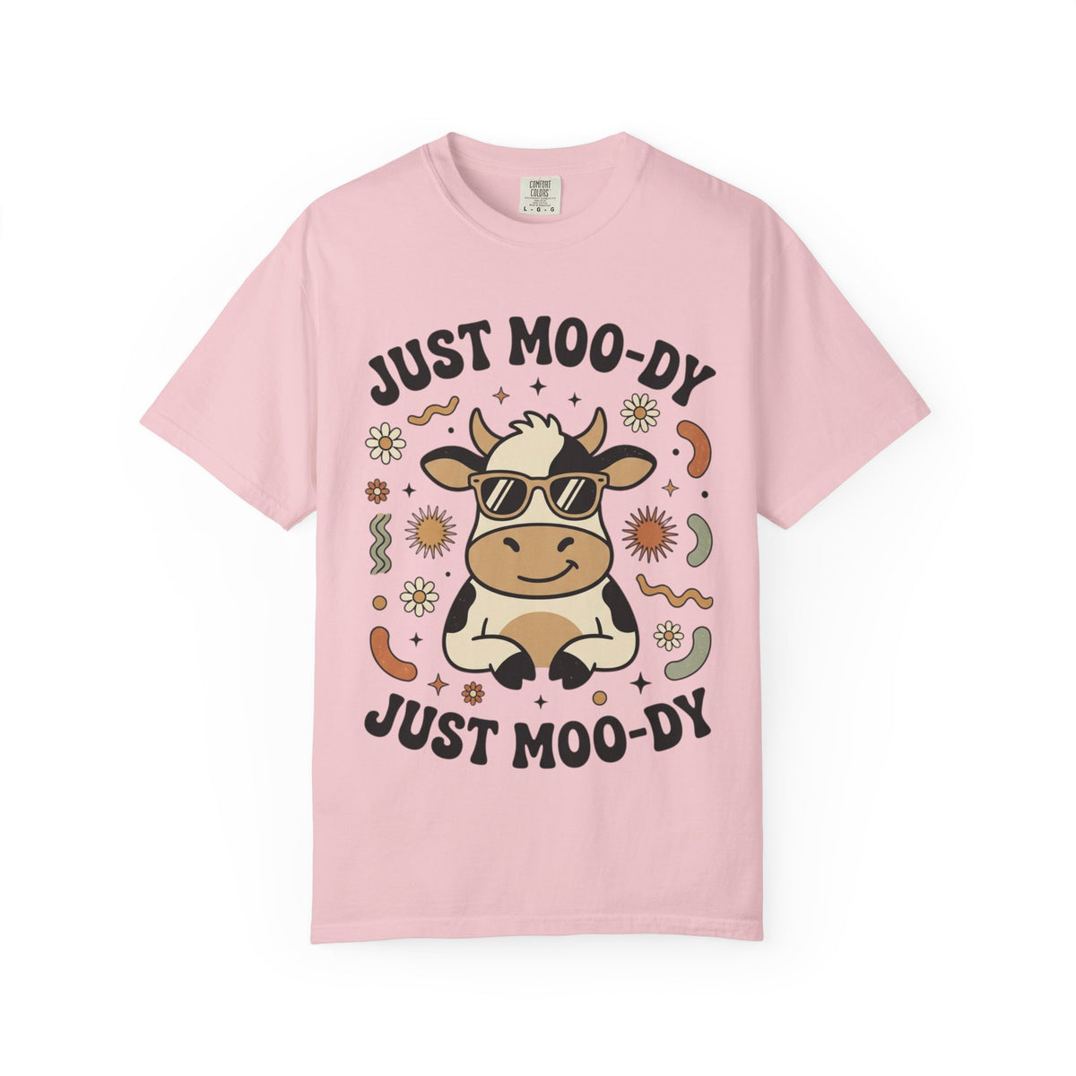 Just Moo-dy Cow T-Shirt — Cute Retro Cow Graphic Tee