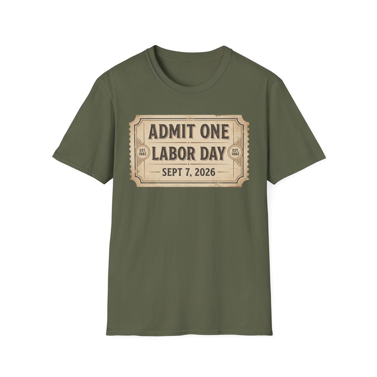 Labor Day 'Admit One' Ticket T-Shirt — Sept 7, 2026 Celebration Tee