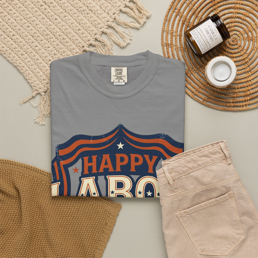 Happy Labor Day 'Celebrate & Honor' Shield Graphic T-Shirt