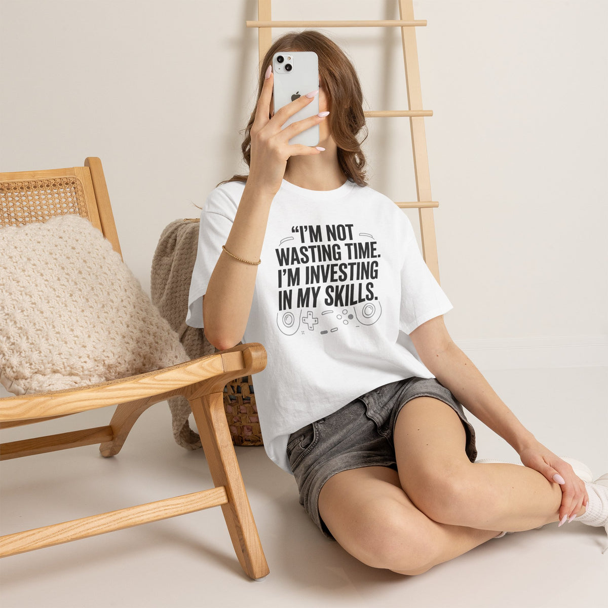 Gaming Tee - "I'm Not Wasting Time, I'm Investing In My Skills" Motivational Gamer T-Shirt