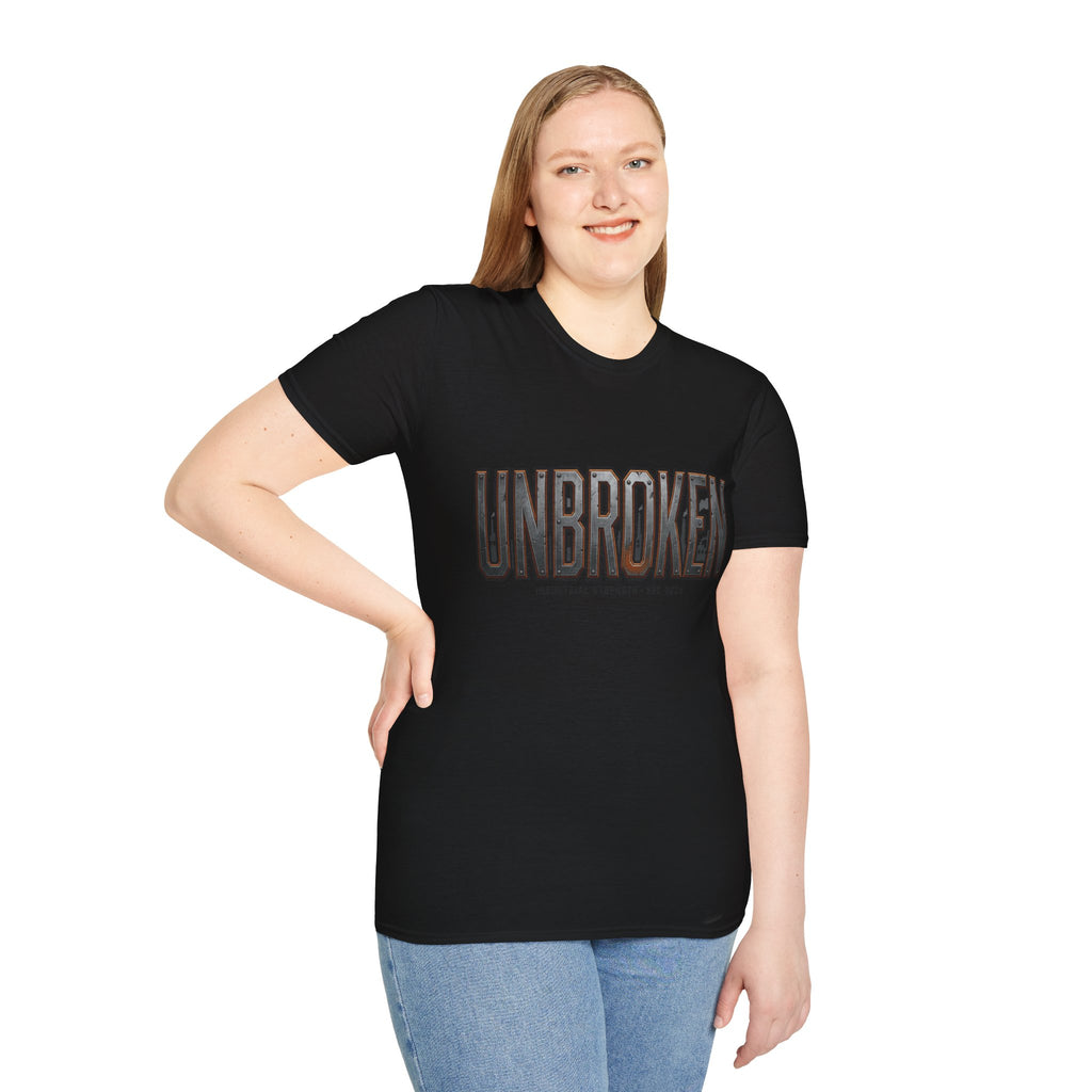 Unbroken Industrial Strength Graphic T‑Shirt — 'UNBROKEN' Bold Chest Design