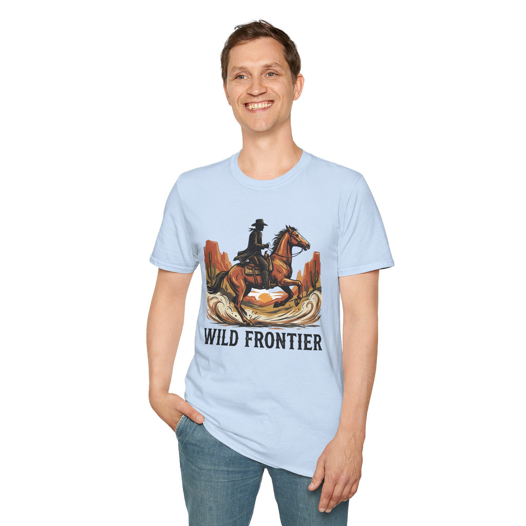 Wild Frontier Cowboy T-Shirt — Western Rider Graphic Tee