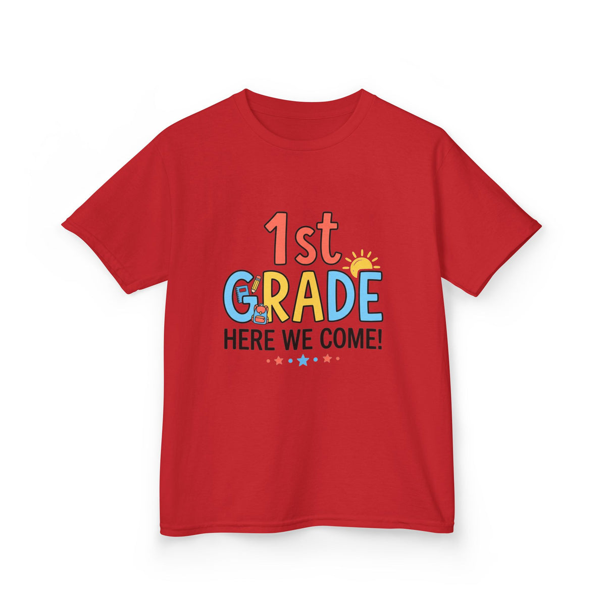 1st Grade Here We Come Kids T-Shirt — Back to School Shirt for Boys & Girls