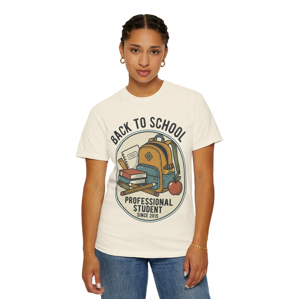 Back to School 'Professional Student' T-Shirt — Backpack & Books Graphic