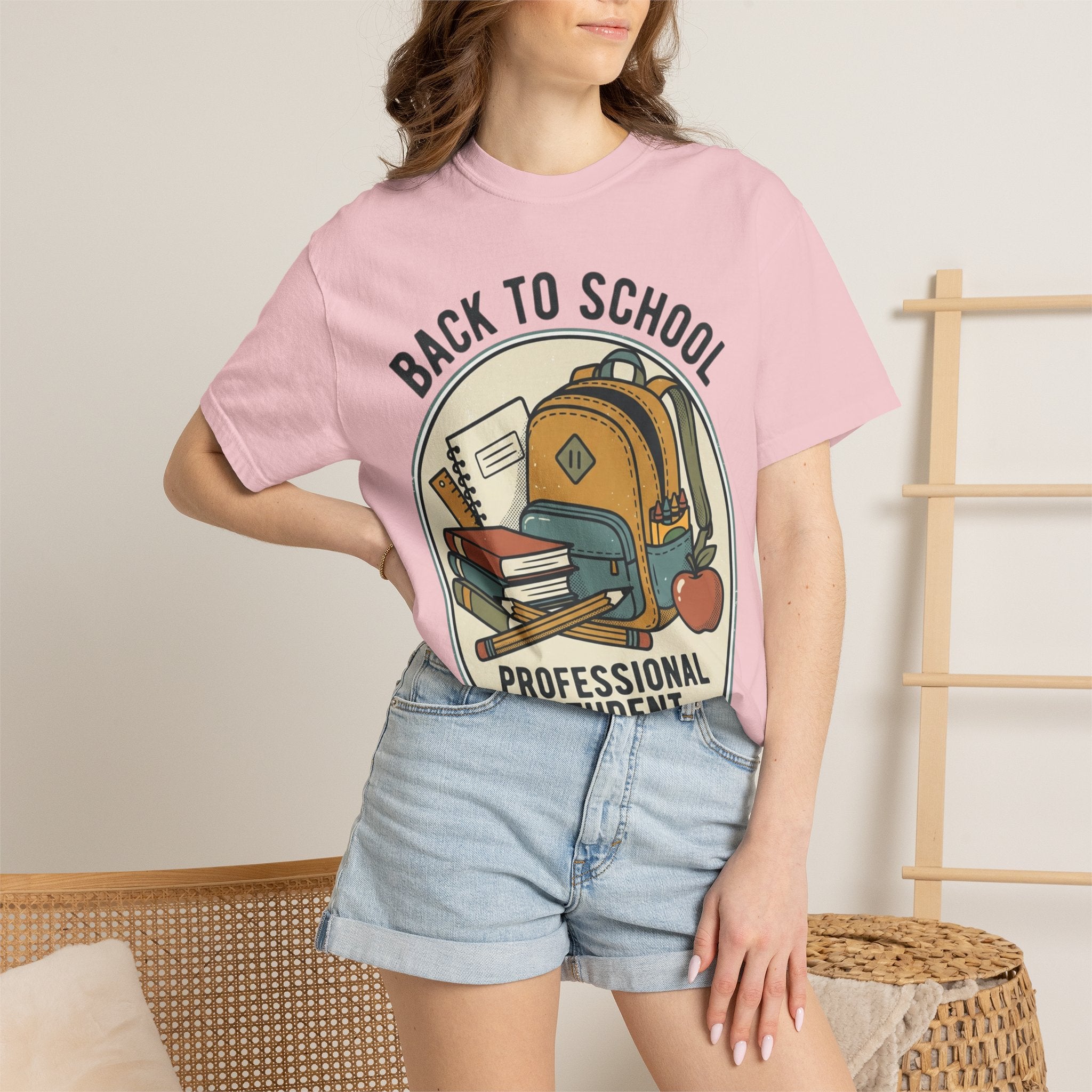 Back to School 'Professional Student' T-Shirt — Backpack & Books Graphic