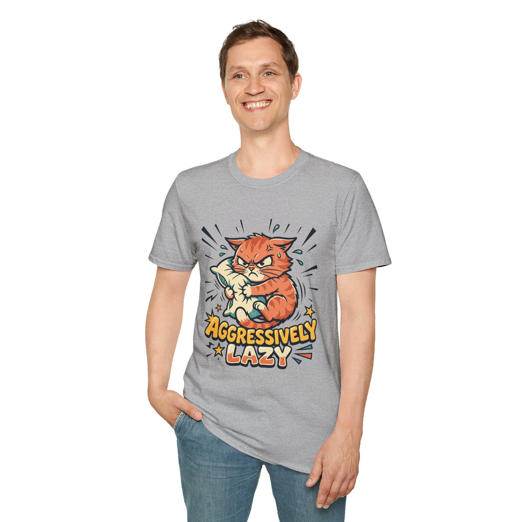 T-Shirt — Aggressively Lazy Cat Graphic Tee