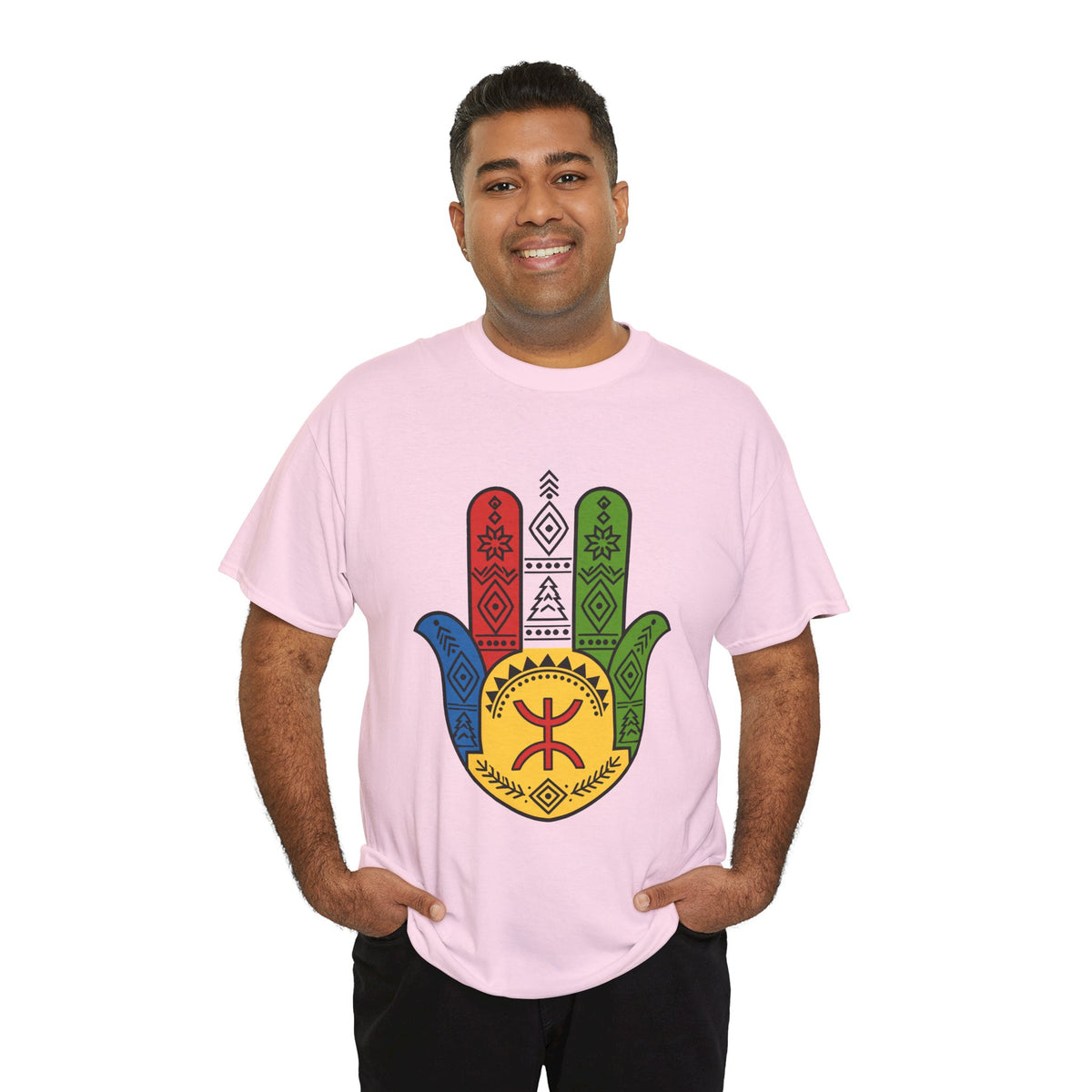 Hamsa Hand T-Shirt — Colorful Ethiopian Symbol Protection Tee