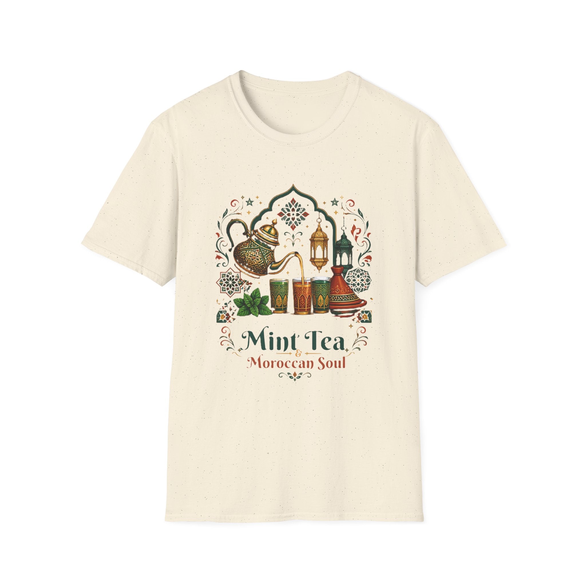 Mint Tea Moroccan Soul T-Shirt — Moroccan Tea Pot & Lantern Graphic
