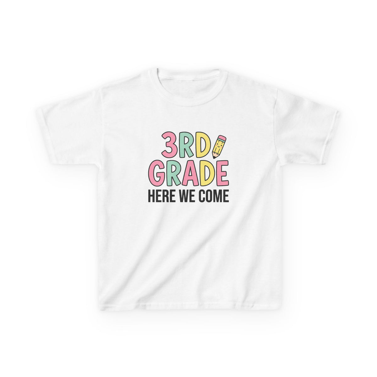 3rd Grade Here We Come Kids T‑Shirt — Back to School Cute Pencil Design