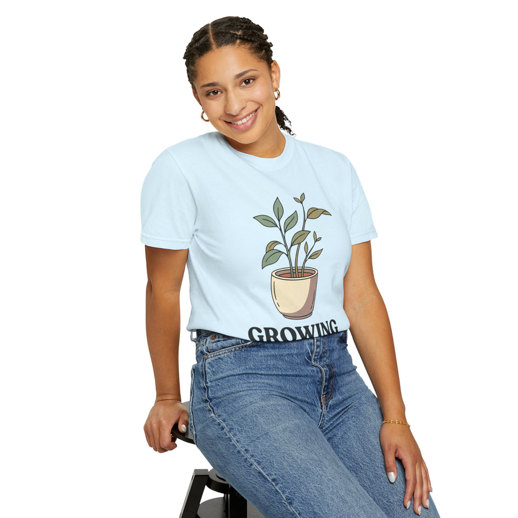 Growing Through It Plant Tee — Self Growth Graphic T-Shirt