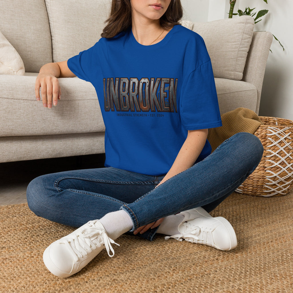 Unbroken Industrial Strength Graphic T‑Shirt — 'UNBROKEN' Bold Chest Design