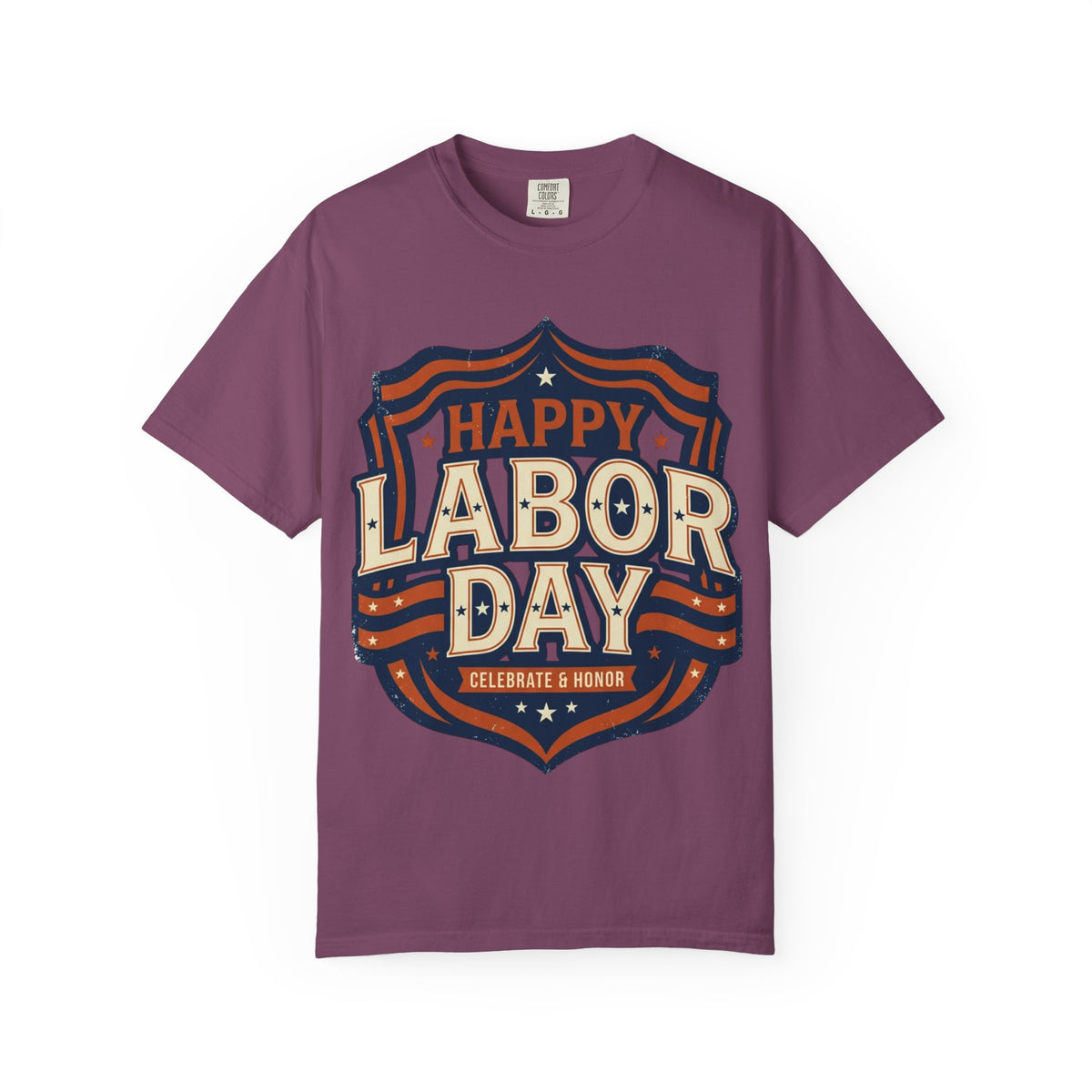 Happy Labor Day 'Celebrate & Honor' Shield Graphic T-Shirt