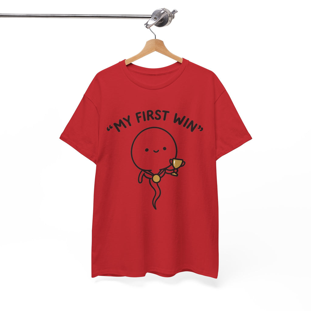 My First Win T-Shirt — Cute Sperm Trophy Graphic Tee