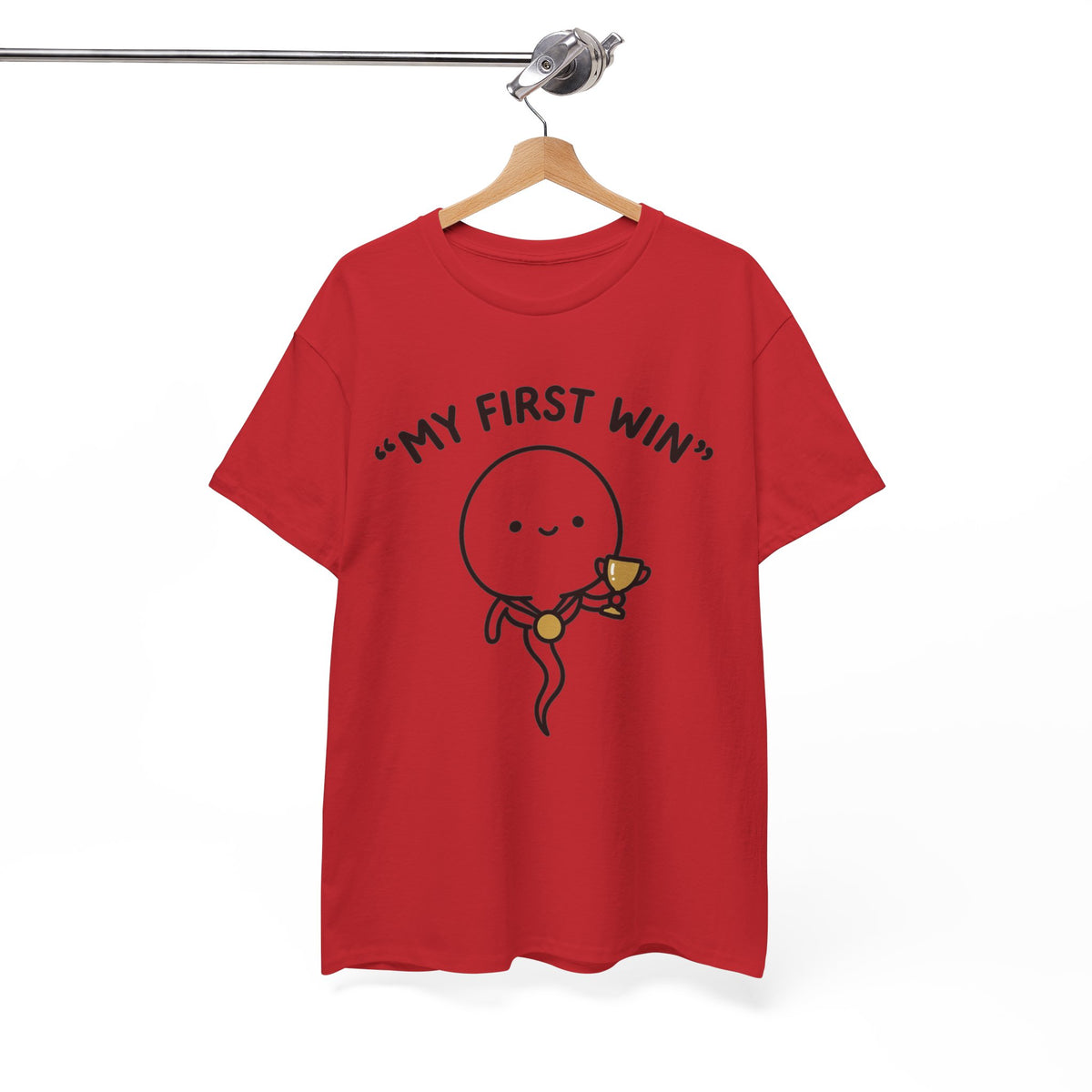 My First Win T-Shirt — Cute Sperm Trophy Graphic Tee